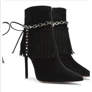 Schutz Fringe Pointed Toe Boot